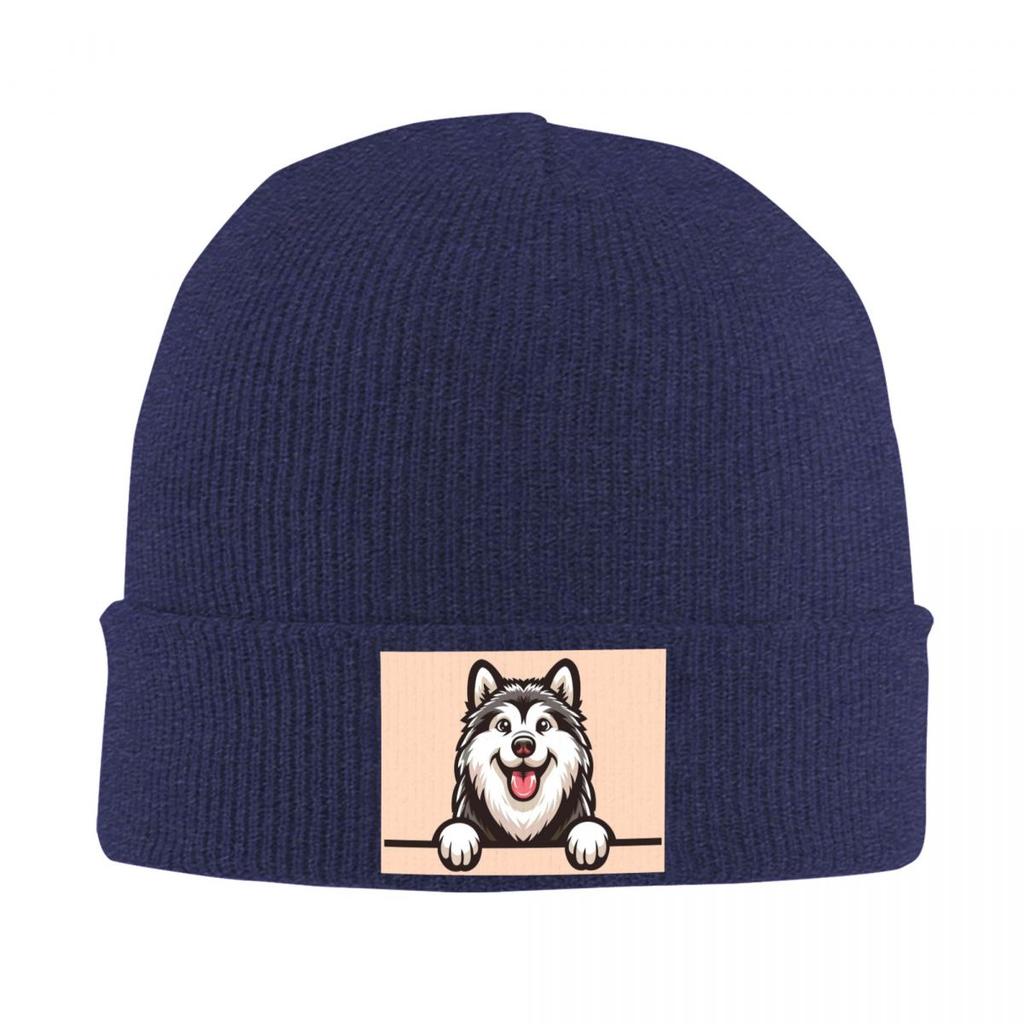 Siberian Husky Alaskan Dog Warm Knitted Cap Winter Knit Bonnet Hat Skullies Beanies Hip Hop Caps for Unisex