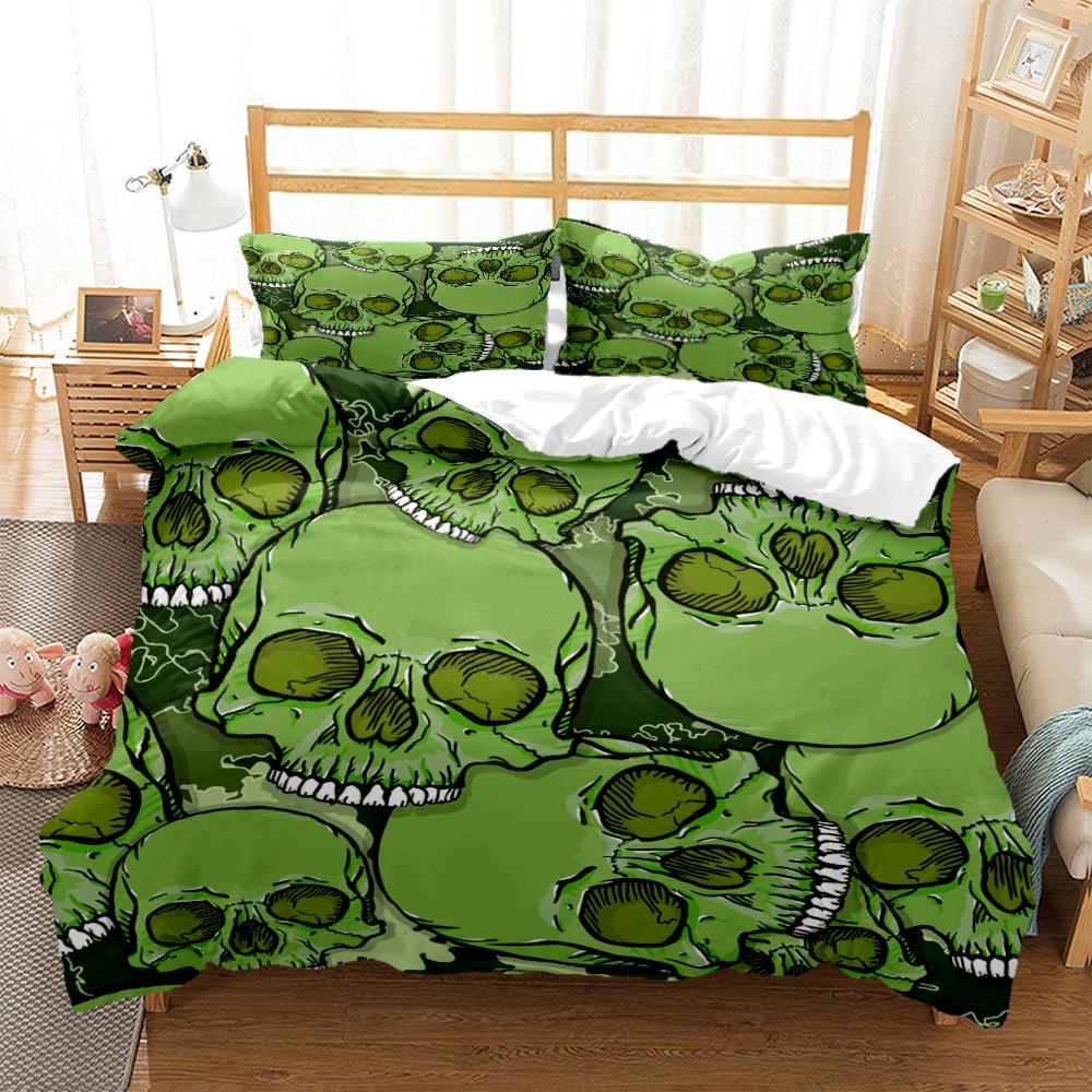 Mysterious Colored Skeleton Digital Print Polyester Bedding Sets Child Kids Covers Boys Bed Linen Set For Teens Quilt cover Set