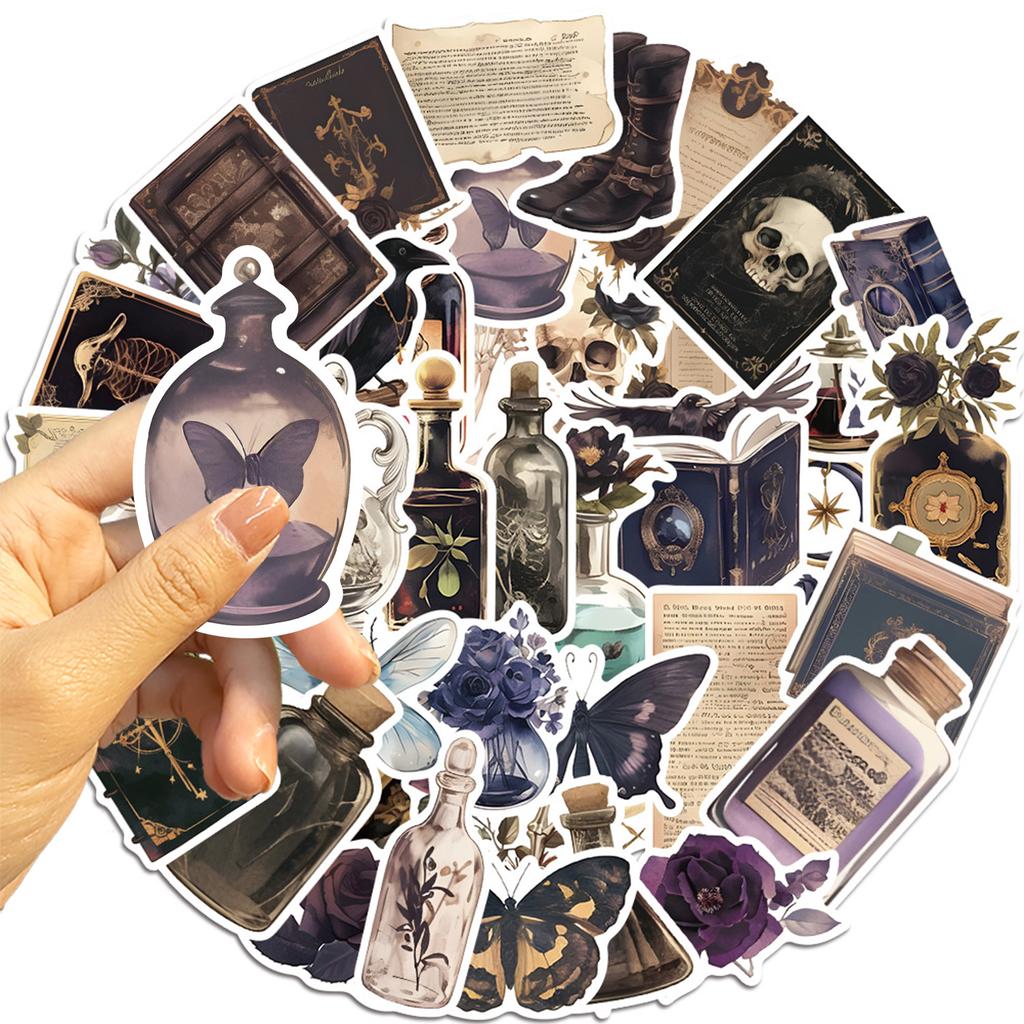 50Pcs Dark Aesthetic Diary Stickers Graffiti Horrible Decals For Phone Laptop Skateboard Suitcase Guitar Waterproof Sticker