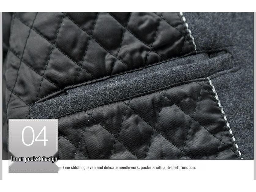 Men's Mid-Length Stand-up Collar Wool Blend Overcoat - Non-Iron Fashion Outerwear for Autumn/Winter 2020