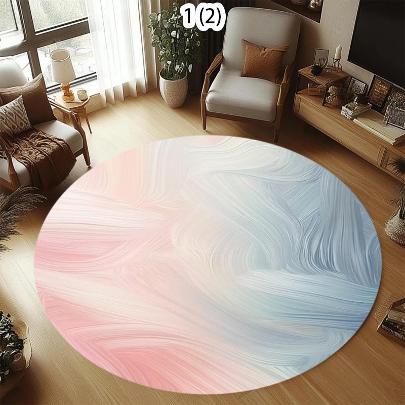 Oil Painting Style Living Room Rug Modern Home Decor Carpet Soft Non-Slip Floor Mat Fluid Brushstroke Pattern for Bedroom
