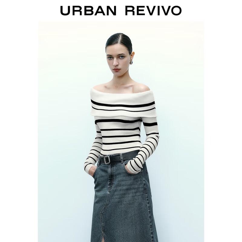 UR Women's Nautical Stripe Bardot Knit Top