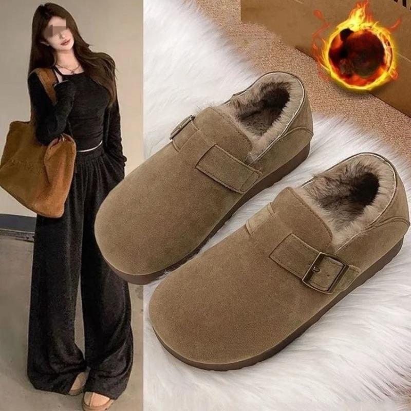 

Ретро обувь-мешок с флисом, Новые хлопковые туфли, Толстые и теплые зимние ботинки 37 хаки