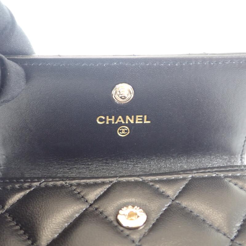 Chanel AP3813_B15723_94305 Card Case Black Lambskin Women