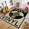 Vintage Vinyl Carpet Mat Rug Home Decoration Living Room Floor Rug Record Music Pattern Retro Style Indoor Area Rug Home Bedroom