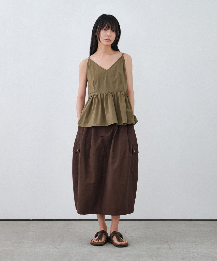 Hilliment Women'S Cargo Balloon Skirt (Brown)