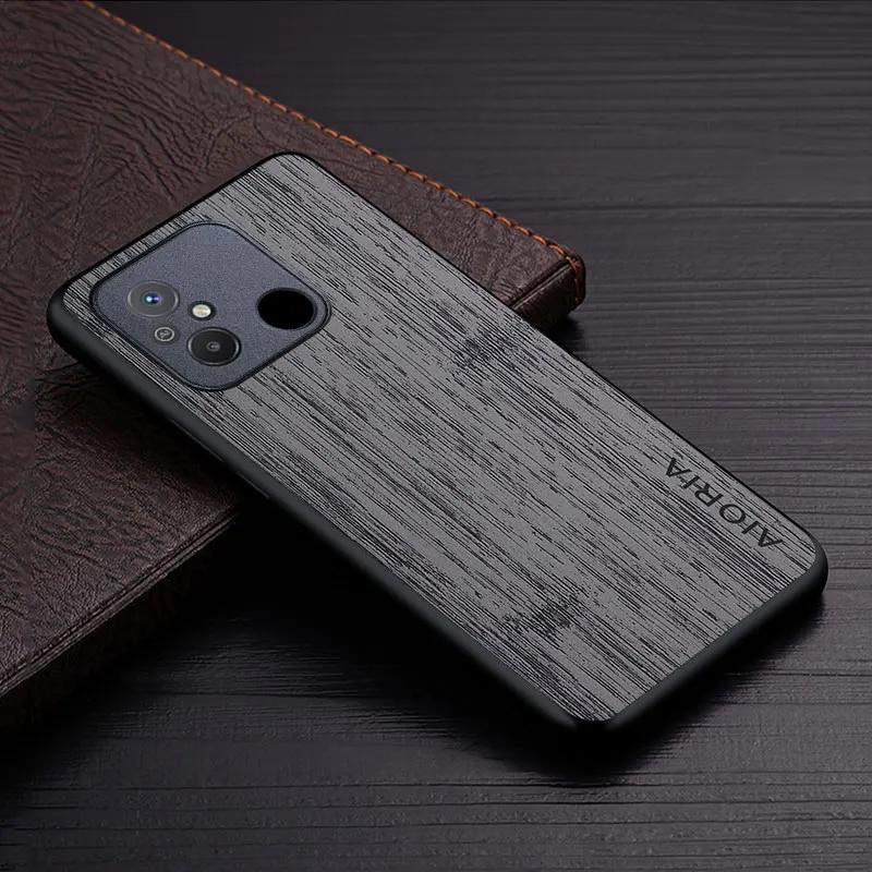 

Чехол для Xiaomi Redmi 12C, кожаный чехол с узором из бамбукового дерева, роскошный чехол для xiaomi redmi 12c, чехол, капа Redmi 12C темно-серого