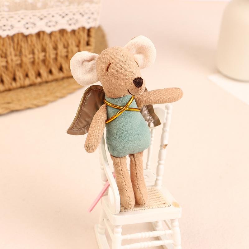 Kawaii Fabric Mouse Doll Thumb Doll Toy Cute Angel Wings Mouse Dolls Toys Soft Plush Toy Home Decoration For Kid Gifts