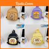 Capybara Cute Drinking Milk Tea Burger Toast Cake Cartoon Pattern Kid Backpack