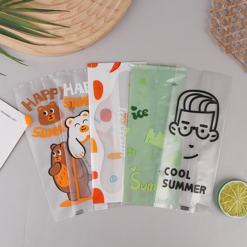 100Pcs Disposable Ice Popsicles Bags Thick Frozen Pops Handmade Ice Cream Plastic Wrappers For Candy Food Grade Packing Bag