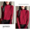 2026 Women's Autumn/Winter Slim-Fit Rhinestone Knit Sweater with Half-High Collar