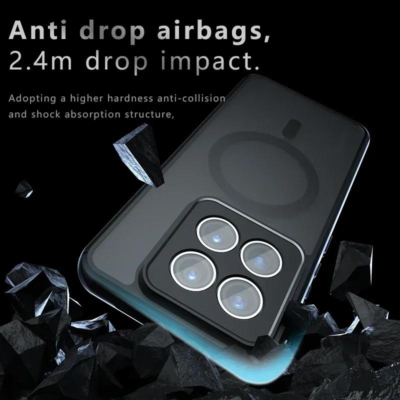 For Honor 400 Smart Magsafe Magnetic Acrylic Matte Phone Case For Honor X7D 4G 5G Shockproof Transparent Cover Hard Bumper