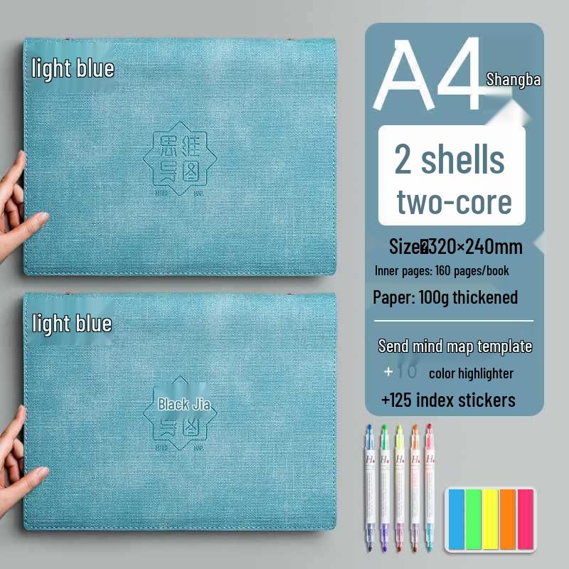 Large A4 Grid Softcover Mind Map Notebook for Exams