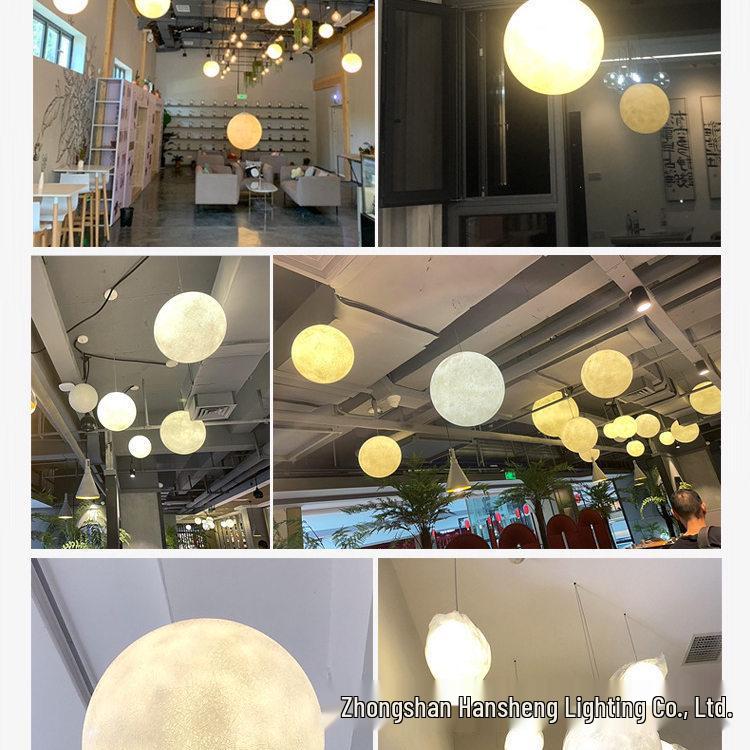 Creative Moon Pendant Lamp for Windows, Restaurants, Bars, and Shops