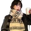 Snowflake double-sided knitted scarf, women's autumn and winter Korean atmosphere, thickened and warm, high-end scarf, retro shawl