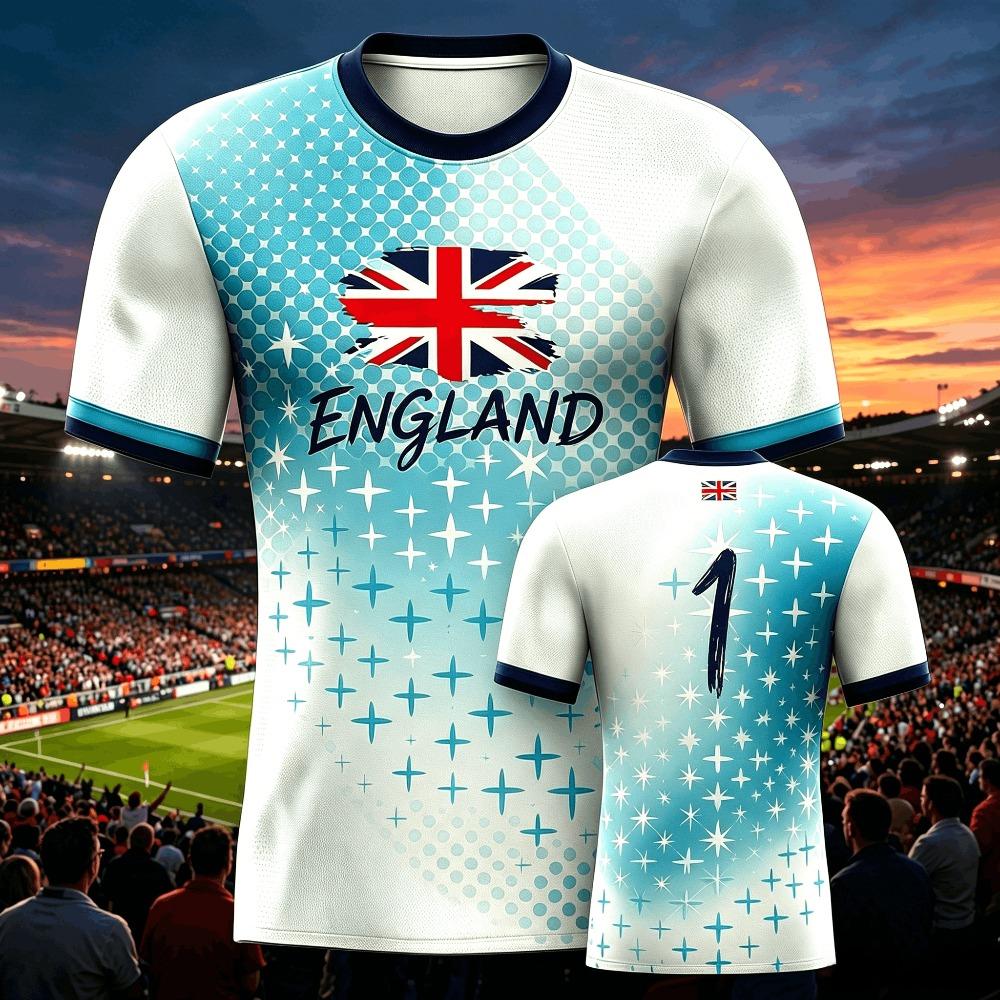 Maillot de Football Homme Angleterre Été 2026 Respirant Entraînement d'Équipe Mode Imprimé Décontracté Femme Manches Courtes T-shirt de Sport Homme
