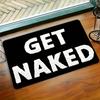 Soft Bath Mat – Cute Black & White Lettered Bathroom Rug, Fun and Adorable for Apartment Decor, Nude Color with White Alphabet