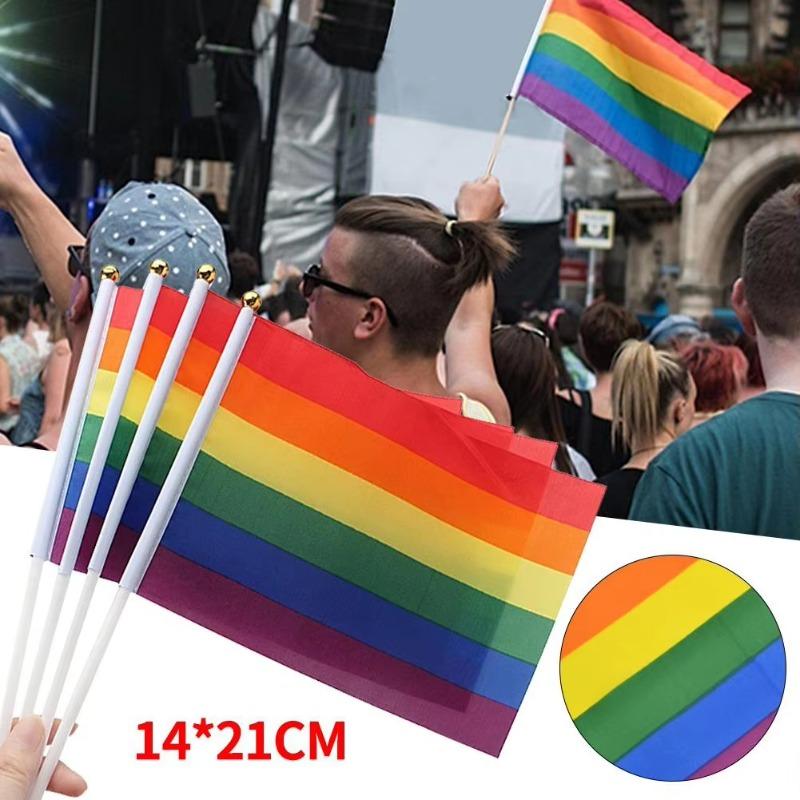 New 10PCS/Pack Outdoor Decorative Flags Festive Hand Waving Flags Colorful Flags Outdoor Courtyard Hand Waving Flag Camping