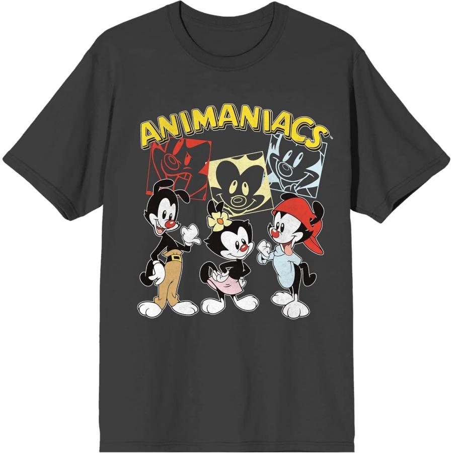 Animaniacs Wakko Yakko And Dot Men s Charcoal T-shirt S разноцветный