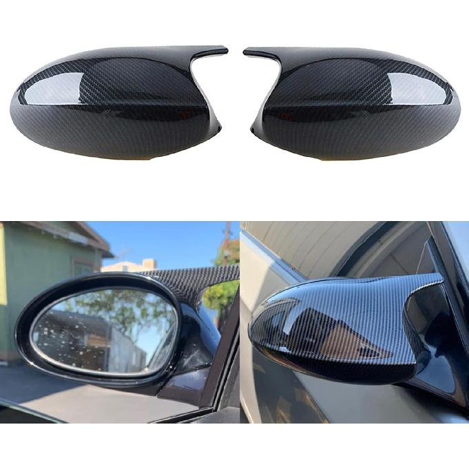 Carbon Fiber Pattern Side Mirror Cover Caps Compatible with BMW 2005-2008 E90 E91 / 2006-2009 E92 E93 PRE-LCI