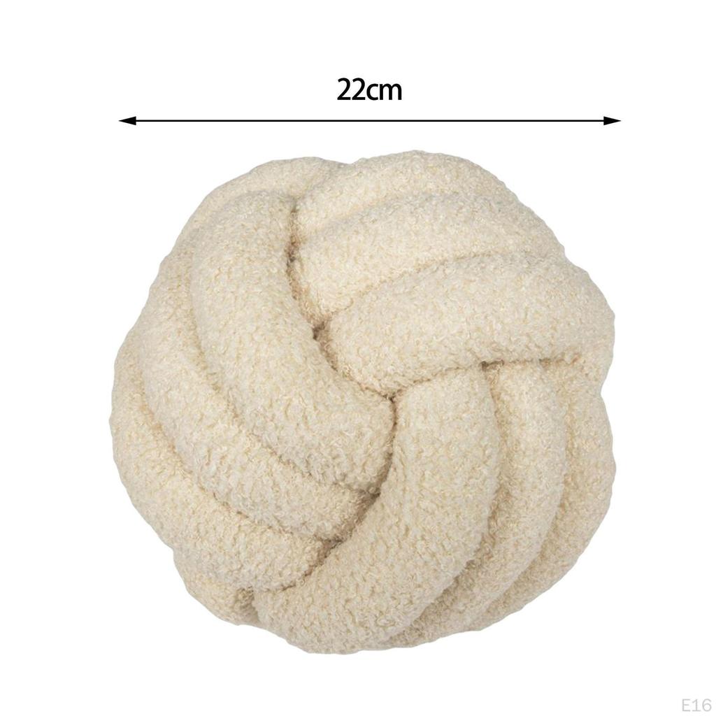 Plush Knot Ball Pillow Diameter 22cm Room Decoration for sofa Couch Brown