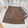 2024 Women's Plus Size High Waist Wool A-line Skirt - Black Petite Hip-Hugging Short Style for Autumn/Winter
