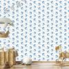 Dolphins Wallpaper White and Azure for Living Room and Bedroom 50x1000