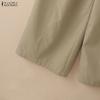 ZANZEA Women Daily Casual Solid Color Loose Long Pants