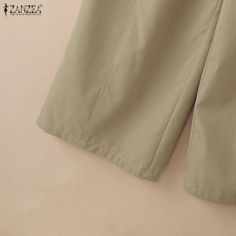 ZANZEA Women Daily Casual Solid Color Loose Long Pants