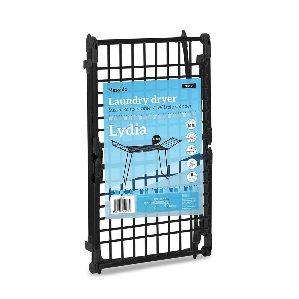 Lydia Standing Extendable Laundry Dryer 27 M Black