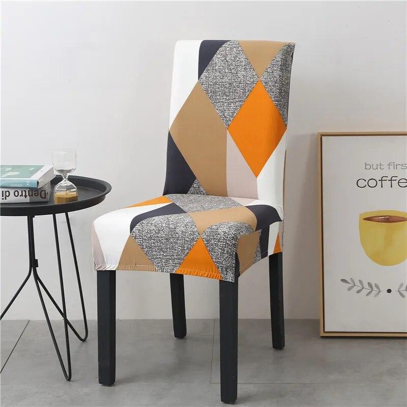 Spandex Wedding Chair Cover Lattice Floral Printed Seat Protector Slipcover for Hotel Banquet Housse De Chaise Dining Room Chair