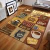 3D Vintage Kaffeekarte Druck Teppich Modernes Wohndekor Bereichsteppich Große Größe für Geschenke Wohnzimmer Schlafzimmer Bettseite Sofa Bodenmatte