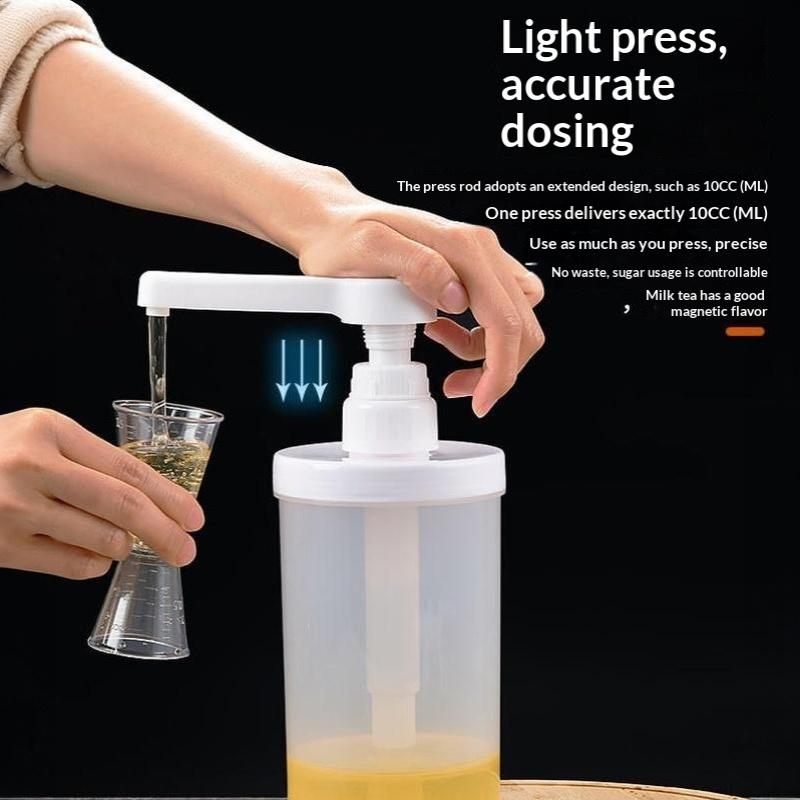 1Pcs Kitchen Honey Container 5-30Cc Liquid Dispenser With Scale Coffee Syrup Bee Drip Bottle With Hydraulic Pump And Nozzle Head