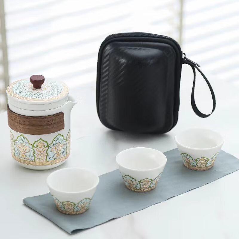 Matte White Portable Gongfu Travel Tea Set