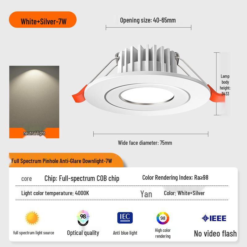 Downlight LED Mic 3W/5W, Gaură 4-6 cm, Spot COB pentru Living & Vitrină Vinuri