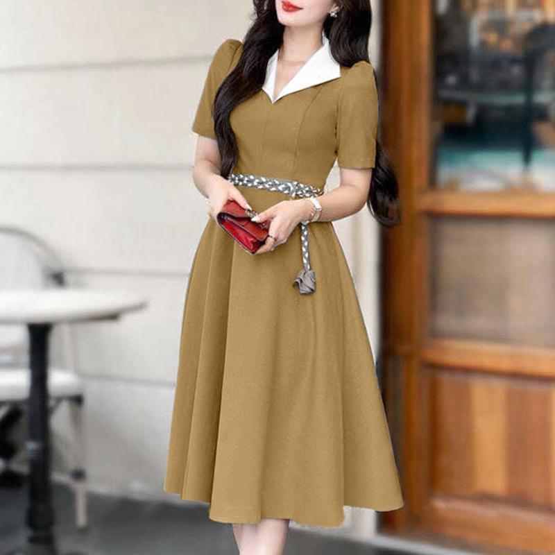 

ZANZEA Женское повседневное элегантное платье с V-образным вырезом, коротким рукавом, летнее 2XL