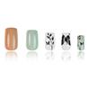 Square Press on Nail French Tip Fake Nail Glues on Nail Leaves Artificial Nail
