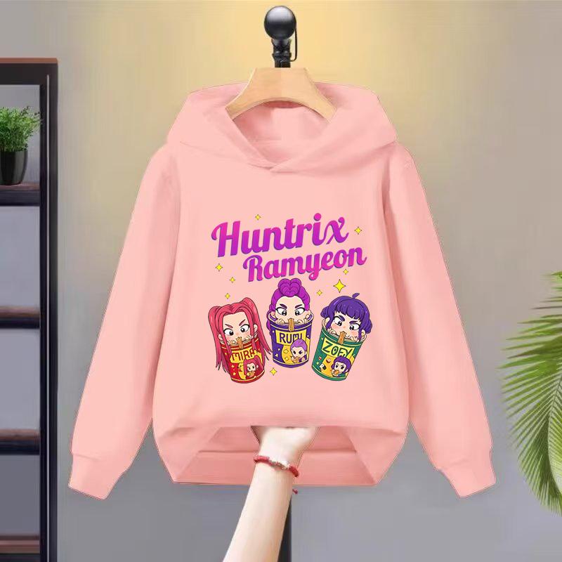 2025 New K-kpop Devil Hunter Children's Autumn Hoodie Fashion Versatile Girls' Long Sleeve Sweatshirt Comfortable Soft Top
