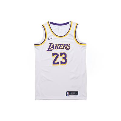 Nike NBA Swingman Jersey Lakers #23 LeBron James Men Jersey White CW3595-101