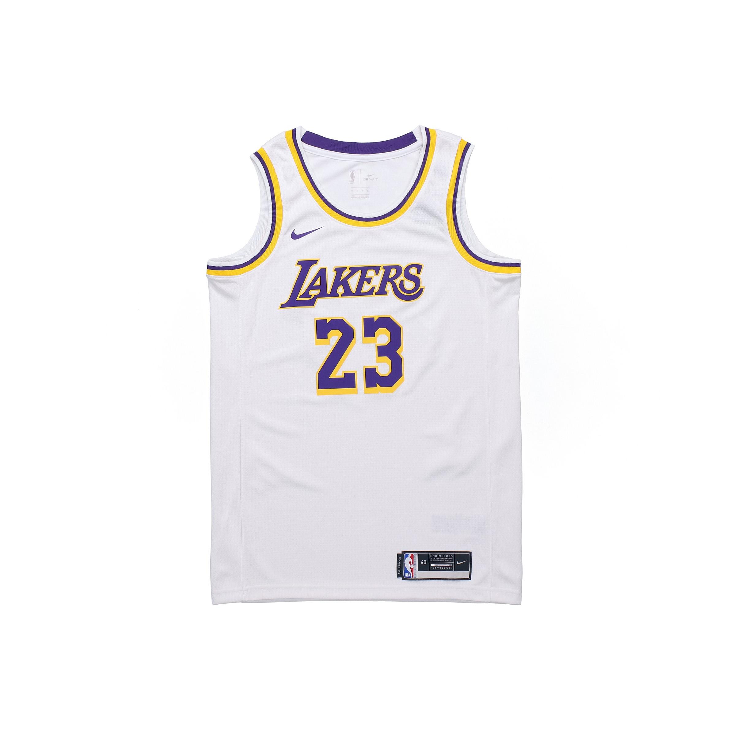 Nike NBA Swingman Jersey Lakers #23 LeBron James Мужская майка белая CW3595-101 S