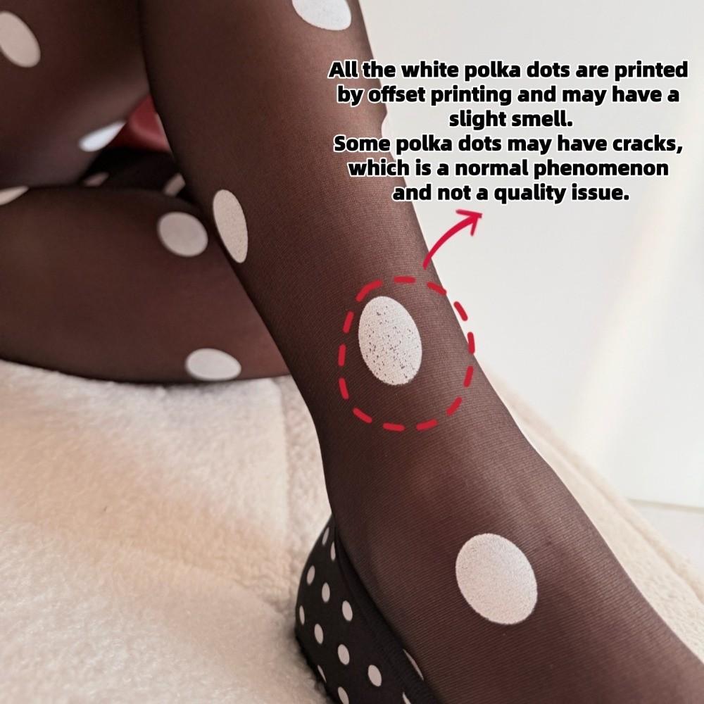 Elastic Polka Dot Stockings Colorful Y2K Retro Silk Stockings Funky Large Dot Pantyhose Cosplay