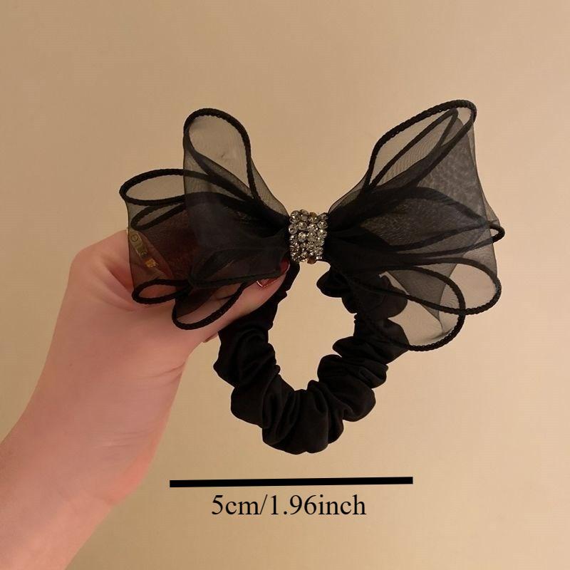 Bow Hair Ties Scrunchies Women Girls Elastic Hair Bands Headwear Ribbon Bowknot Ponytail Hair Accessories