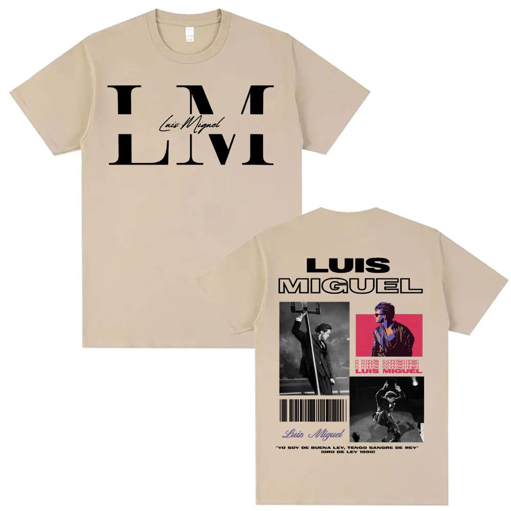 Rapper Luis Miguel Album Tour Graphic T-shirt for Men Harajuku Hip-hop Super Large Summer Print 100% Pure Cotton T-shirt