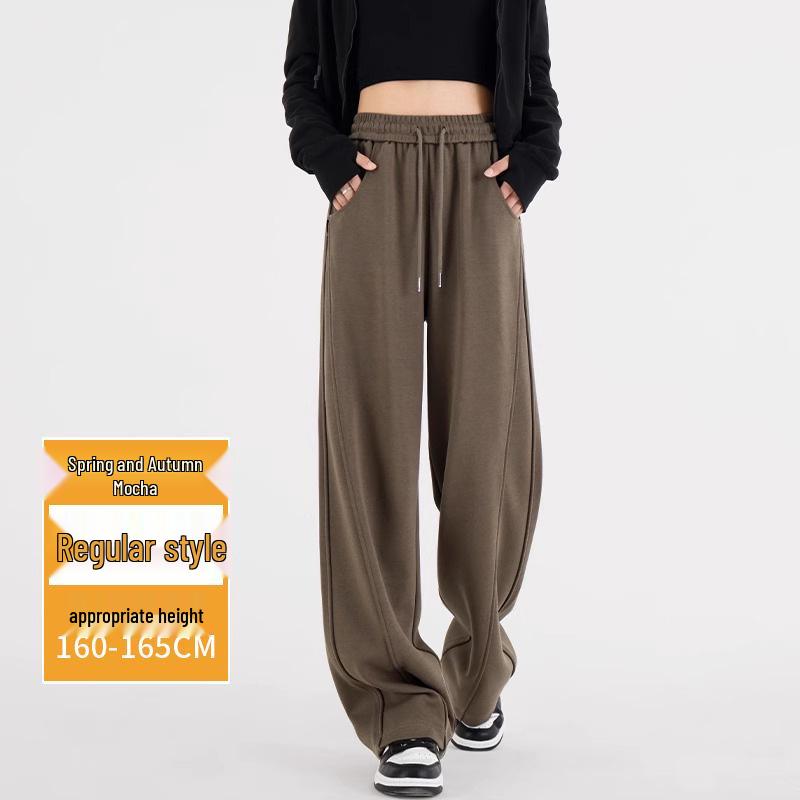 Banana Wide-Leg Women's Fleece-Lined Sweatpants - Autumn Winter 2025 Collection: Thick, Warm, Straight-Leg Pants.