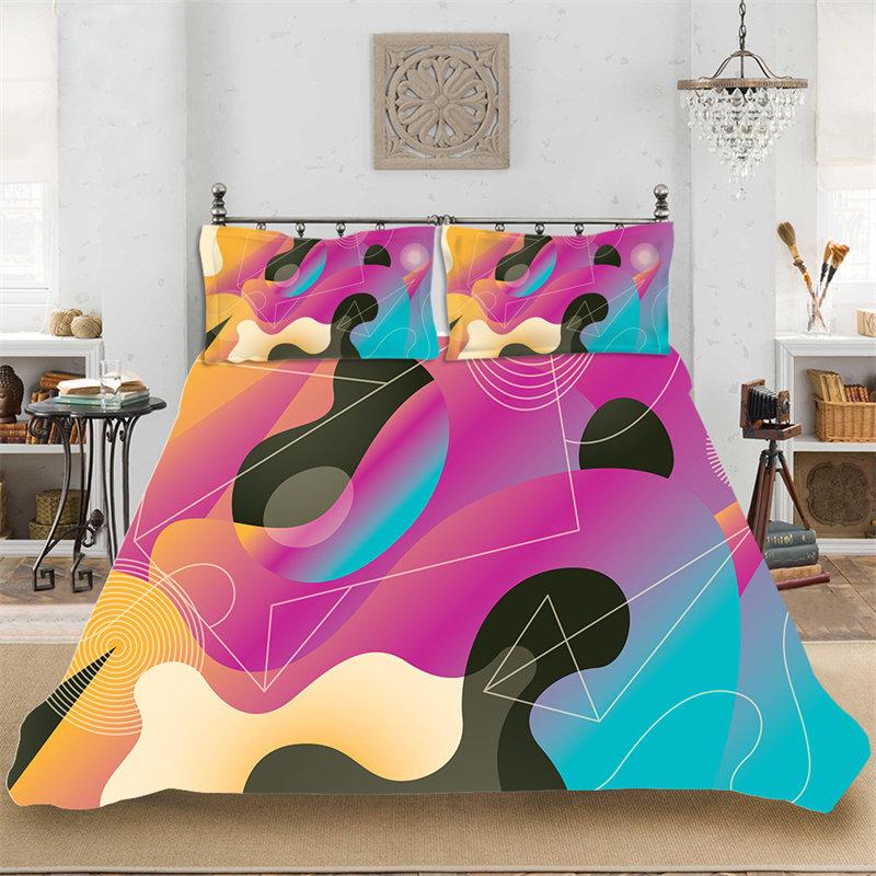Geometric Duvet Cover Set Psychedelic Swirl Eyes Bedding Set Microfiber Colorful Abstract Pattern Quilt Cover With Pillowcases