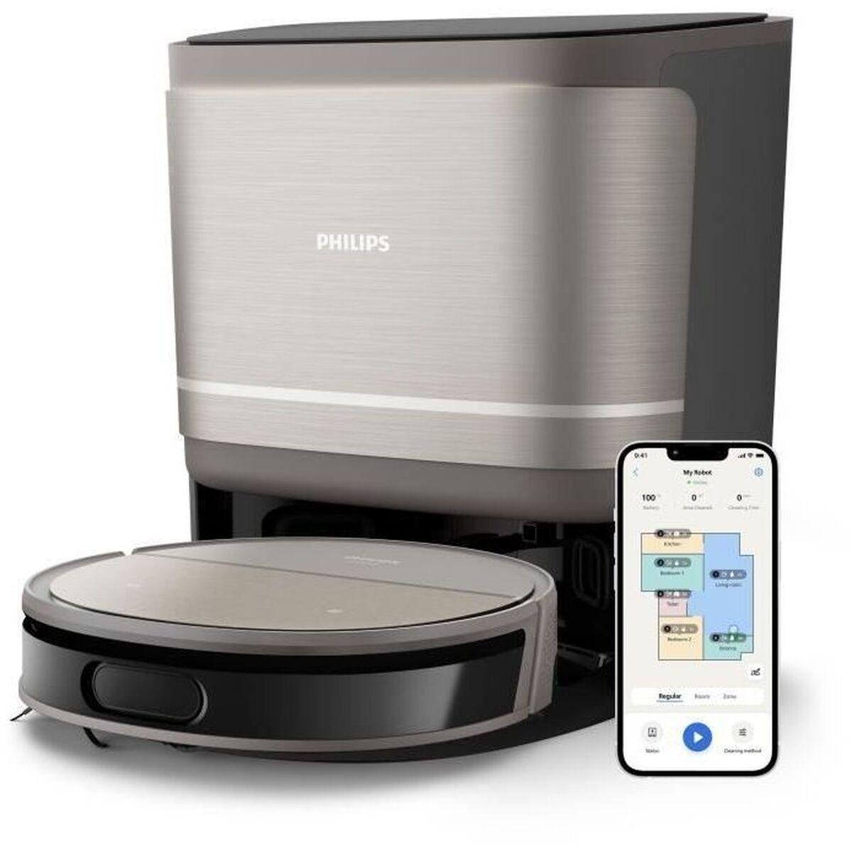 Philips Metallic Schwarz Saugroboter "Mit Wischfunktion Xu9100/10 Mit Powercyclone Aqua Technologie" 280 Min. Akkulaufzeit D-Tof-Sensoren Wischtuch-Hebesystem von Baur - Bild 5