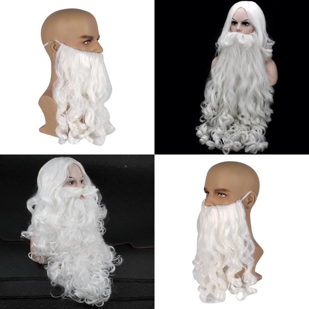 Santa Claus Beard And Wig Set Perfect Finishing Touch To Your Costume