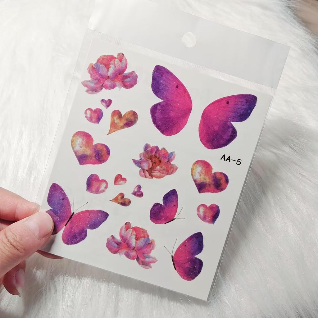 Non-toxic Washable Butterfly Face Stickers for Kids - Eye and Forehead Tattoos