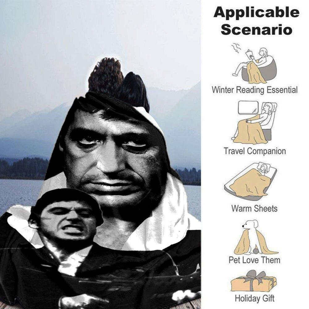 1pc Scarface-Inspired Flannel Blanket - Soft Cozy All-Season Throw for Bedroom, Sofa, Camping, Travel - Perfect Gift for Movie FansB30