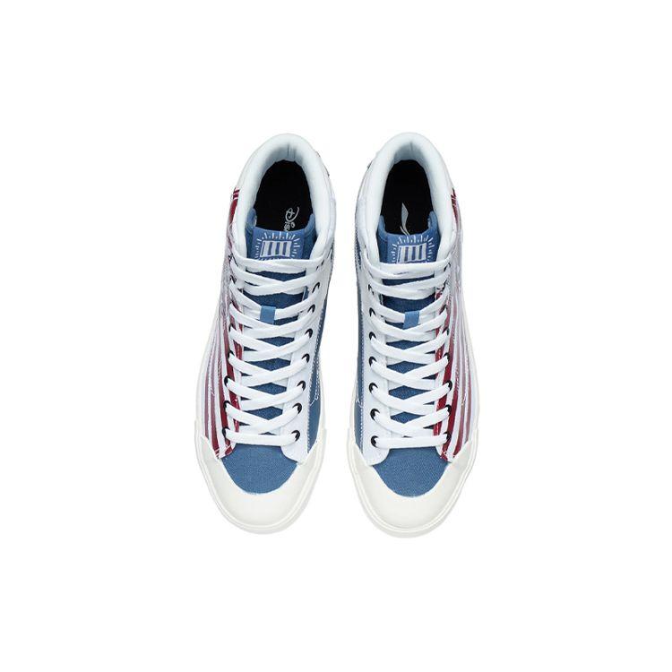 Li Ning Disney X Keith Haring X Kollaboration Leichte Atmungsaktive Rutschfeste Skate Schuhe Herren Skate Schuhe Weiß Blau AECR061-1